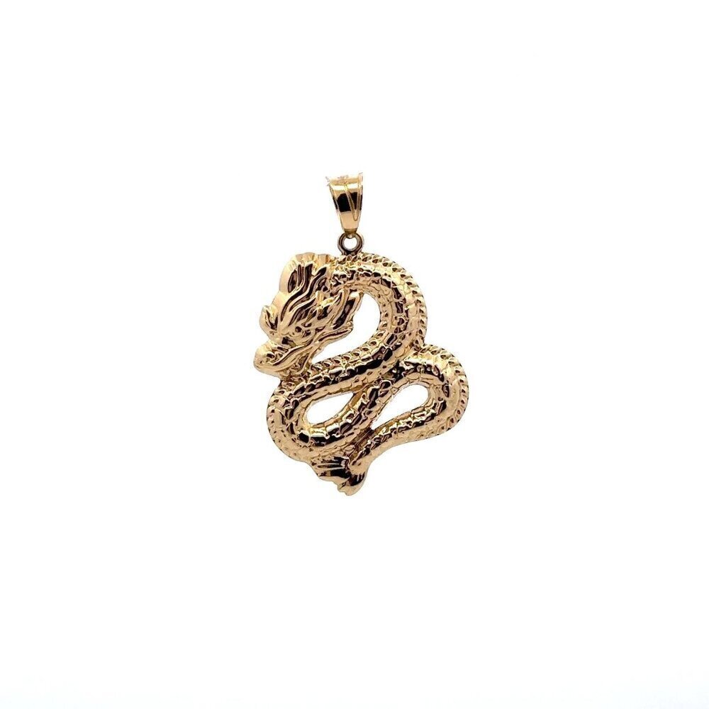 18K Gold Pendant Lucky Dragon Large 1.7 grams